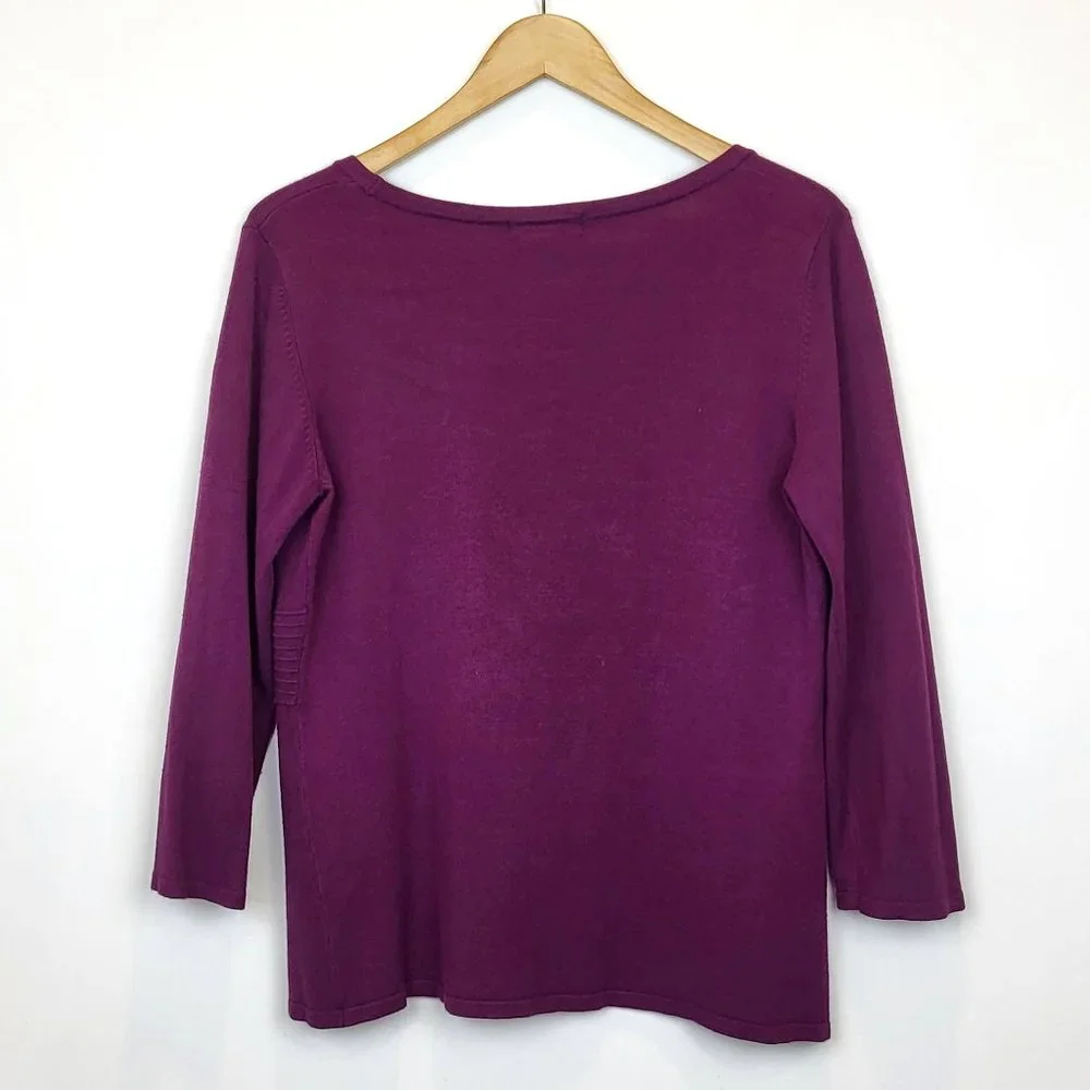 Linda Matthews Purple Shell and Cardigan Sweater Set, Size Medium, GUC - Picture 8 of 12